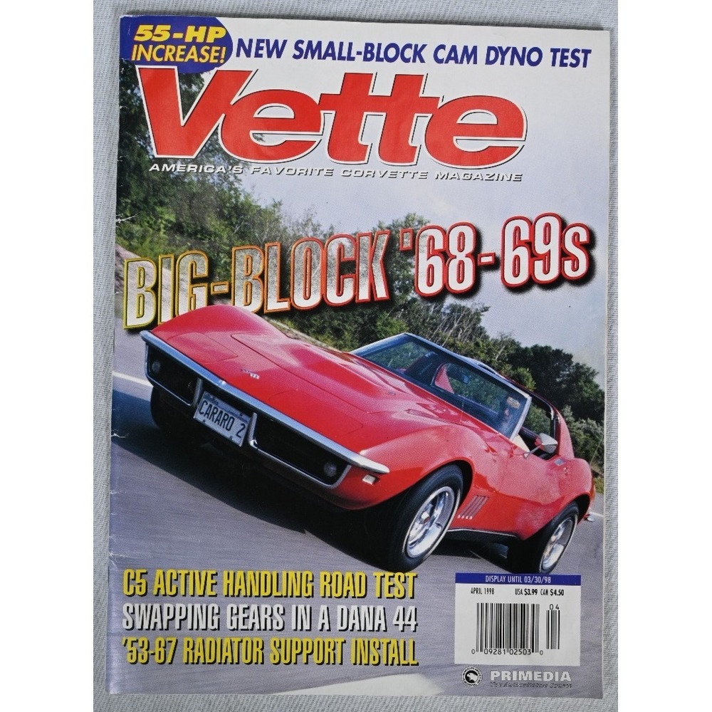 Vette Magazine April 1998 Corvette Big Block 1968 1969 Car Enthusiast